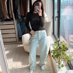 Frame Denim Light Blue Bubble Jean